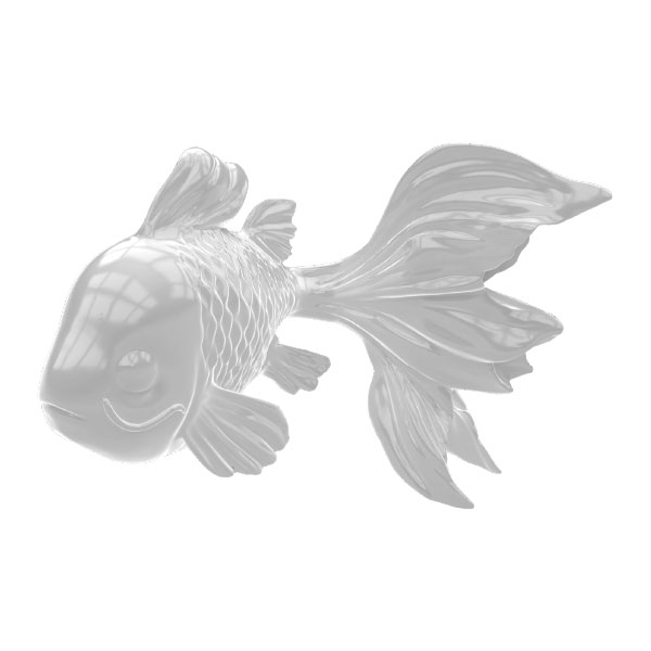 Curved-Tail Carp Goldfish sculpture by Angelino Artworks - A unique resin art decorative object