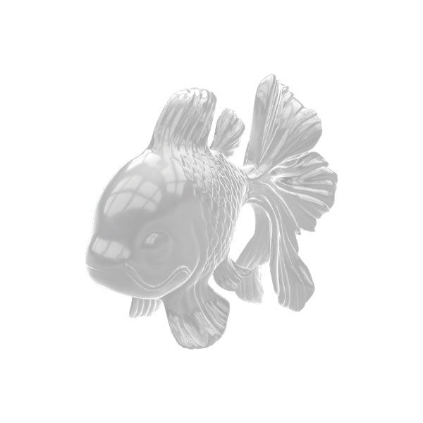 Straight-Tail Carp Goldfish sculpture - Elegant streamlined resin art design by Angelino Artworks