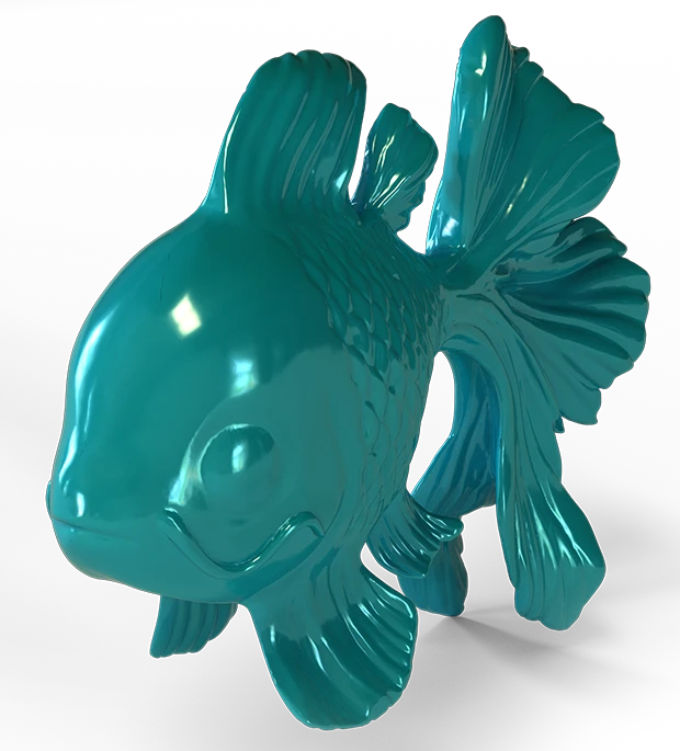 Goldfish sculpture made from artistic resin